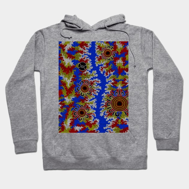 Aboriginal Art - Waterhole Dreaming Corela Hoodie by hogartharts